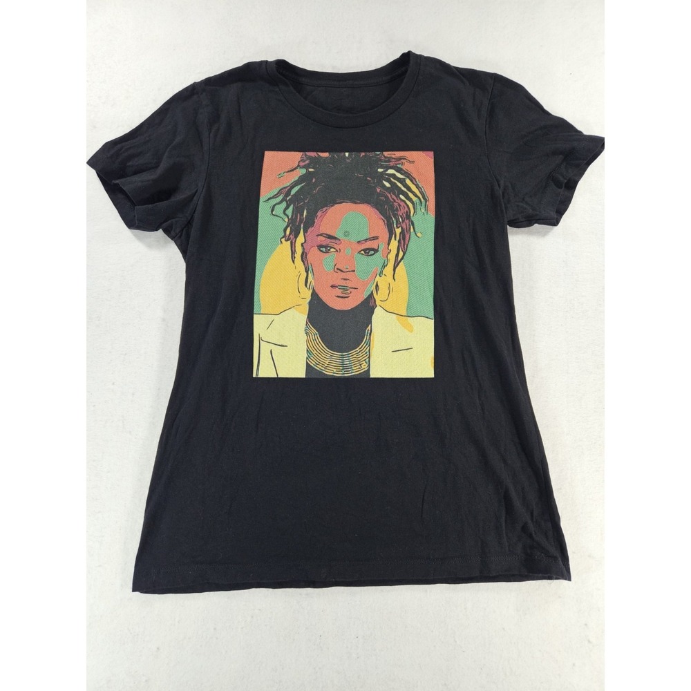 Lauryn Hill Graphic T-Shirt Black Pop Art Portrait Tee Hip Hop R&B Music Merch S